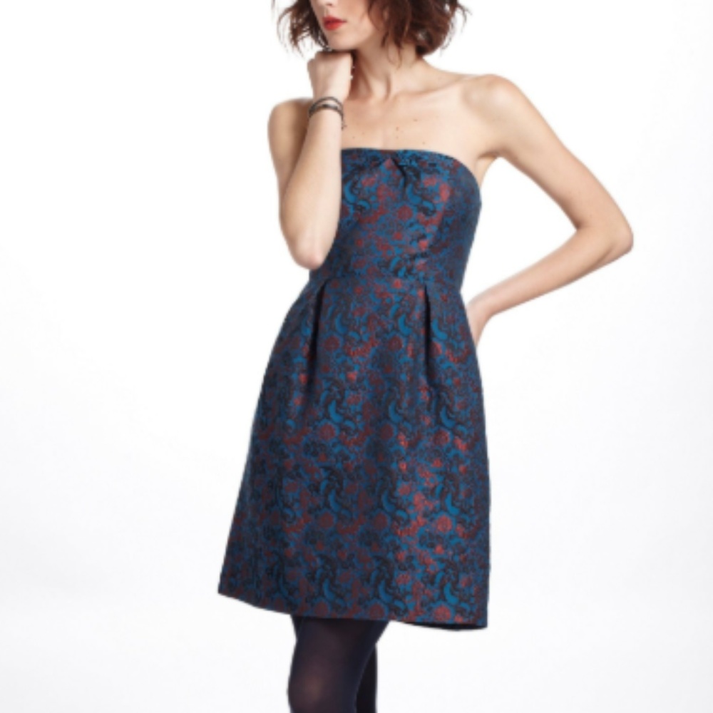 ANTHROPOLOGIE PAPRIKA BROCADE DRESS